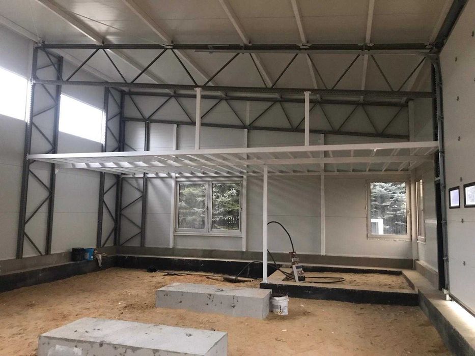 Hala warsztatowa 10x28 z płyty warstwowej- dach jednospadowy- solidna!