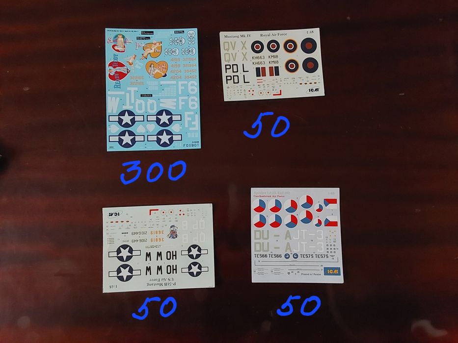 Декали для моделей самолетов 1:48