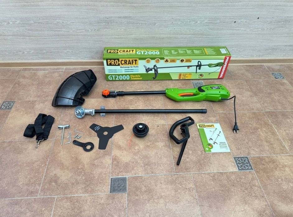 Коса Триммер Электрокоса ProCraft 2000 Гарантия 36мес  +Леска +Диск