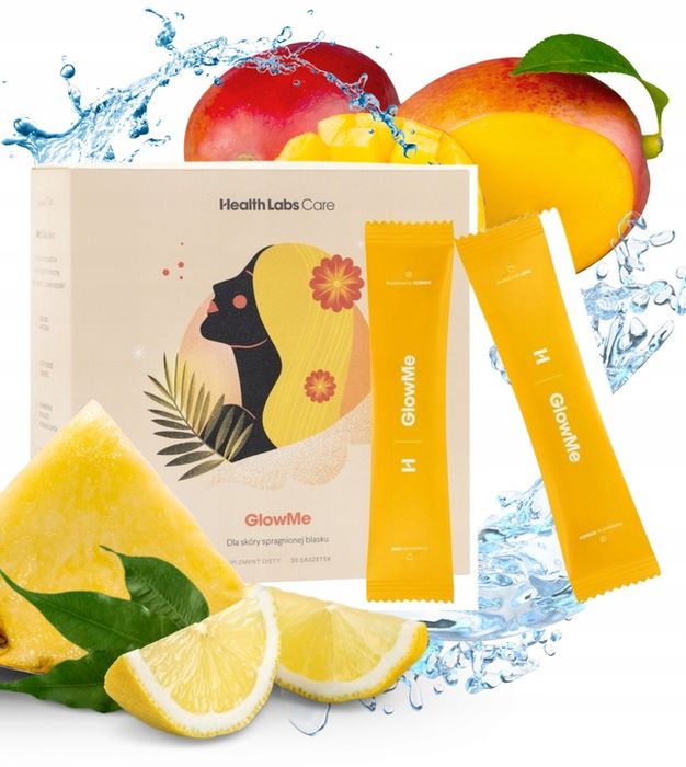 health labs glowme ananas-mango kolagen 5000 mg zdrowa piękna skóra 30 sasz