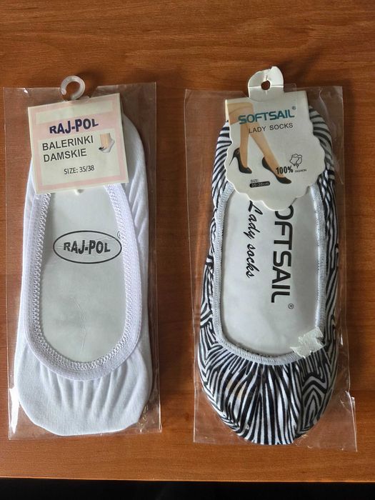 Skarpetki 35-38 białe zebra