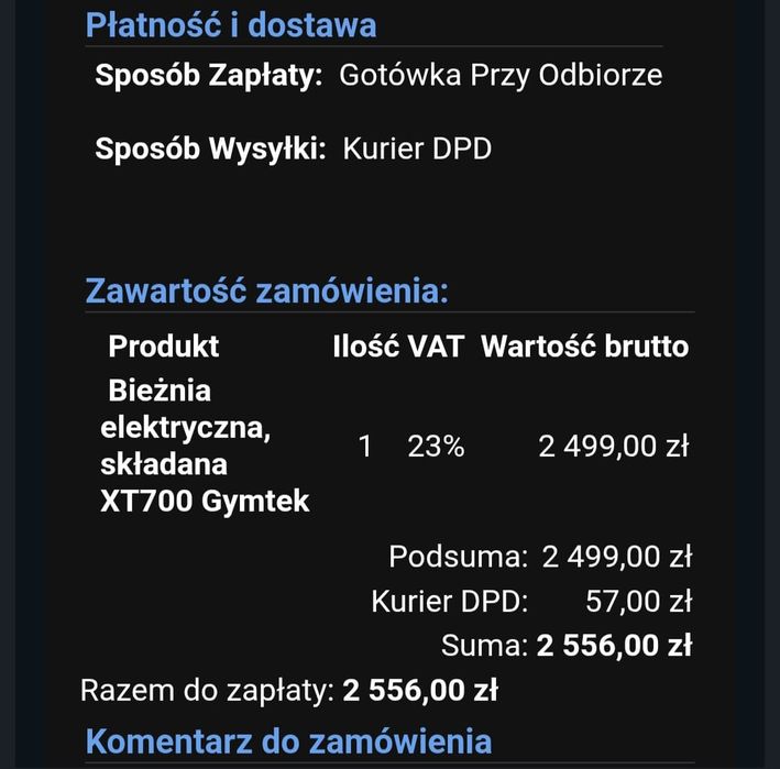 Bieżnia Gymtek XT700