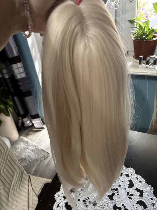 Toper perulka 50 cm platynowy blond cudna