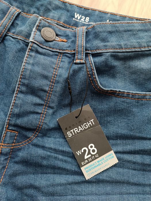 Niebieskie granatowe męskie spodenki jeansowe do kolana 36 S