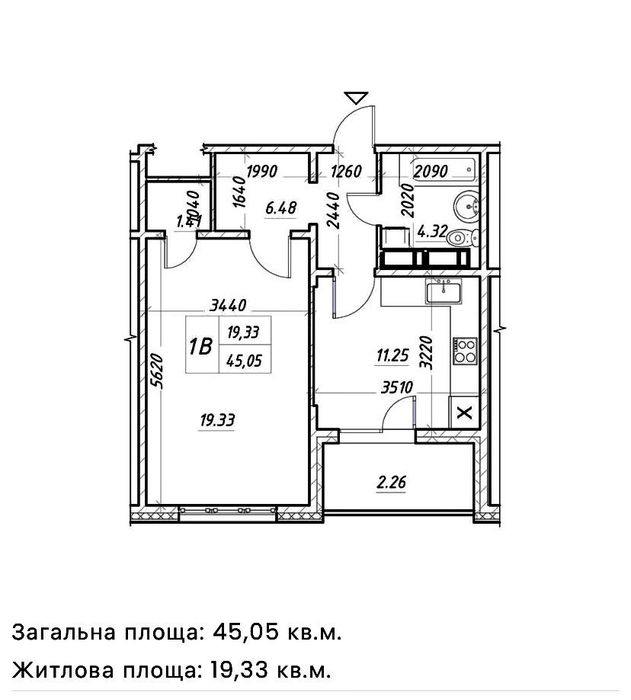1-комнатная квартира по адресу ул. Лукьяненко Левка(Тимошенко) (площадь 44,1 м²) - Atlanta.ua - фото 20