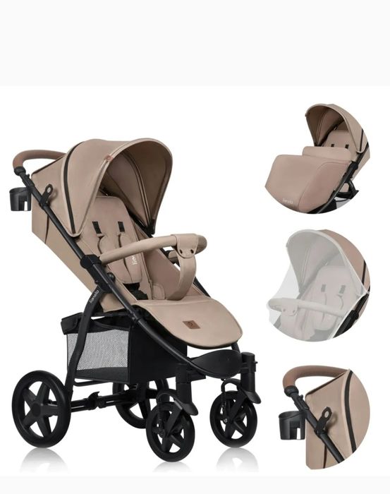 Wózek  spacerowy do 22KG  duże bezusługowe koła + Moskitiera LIONELO