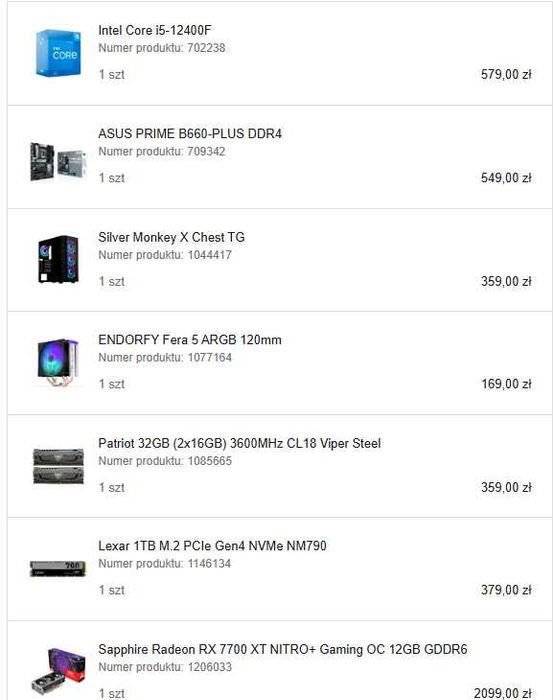 Komputer gamingowy, na zdjęciach pokazane co i ile, karta graficzna wzrosła na kwotę 2800.Stan jak nowy + zapasowy wiatraczek do procesora:)