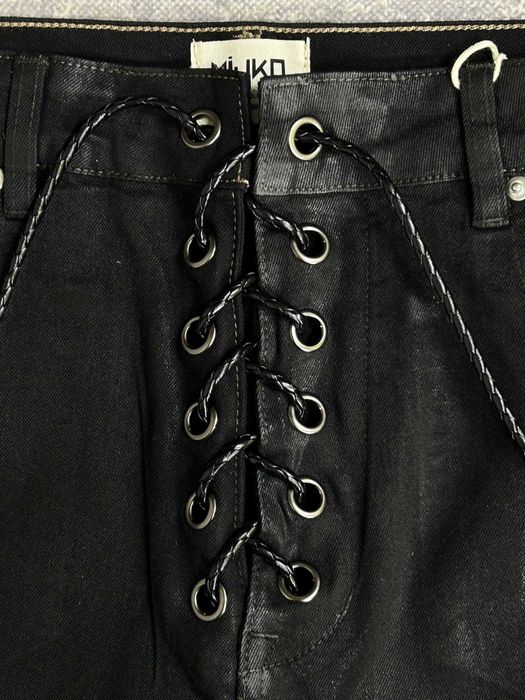 Джинси чорні faded archive черные джинсы distressed black waxed S M L