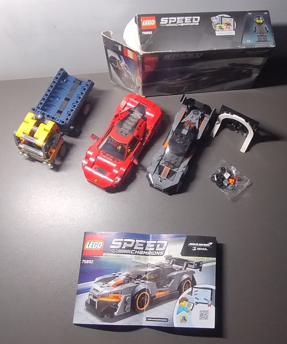 Samochody LEGO speed champions + mała wywrotka LEGO Technic