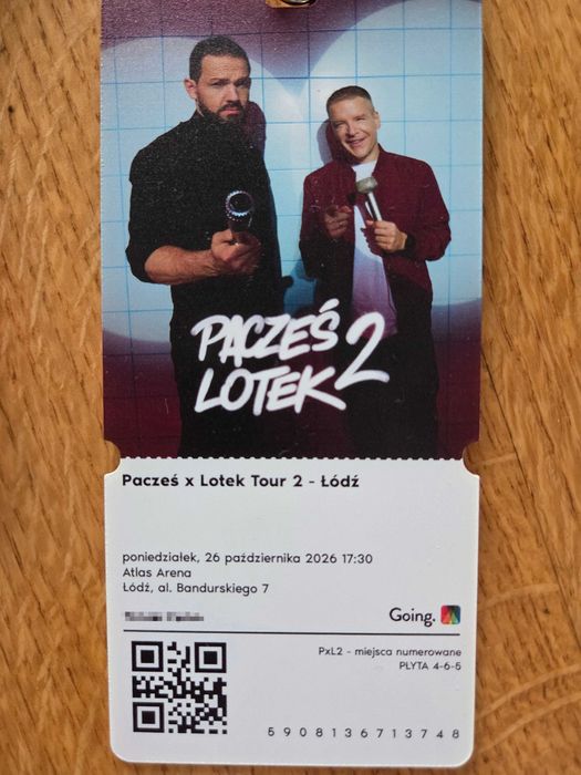 Bilet Pacześ x Lotek Tour 2 Łódź 26.10.2026