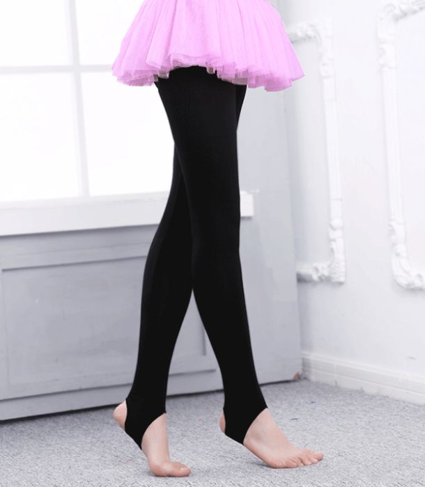 Лосины леггинсы с пяткой для гимнастики хореографии черные  белые