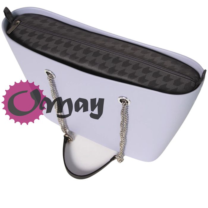 Grafitowy organizer do OBAG URBAN Pepitka połysk 2 kieszenie VIP OMAY