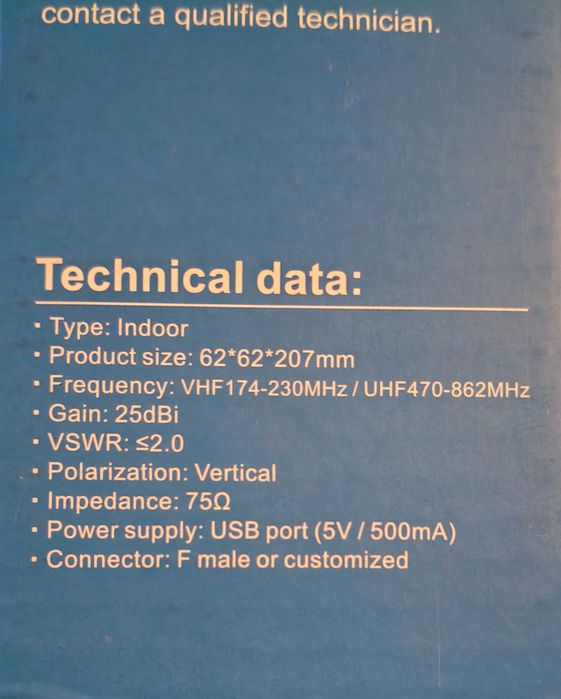 Antena Digital HDTV DVB-T/T2