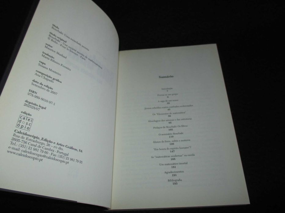 Livro Bourbaki Uma sociedade secreta Maurice Mashaal