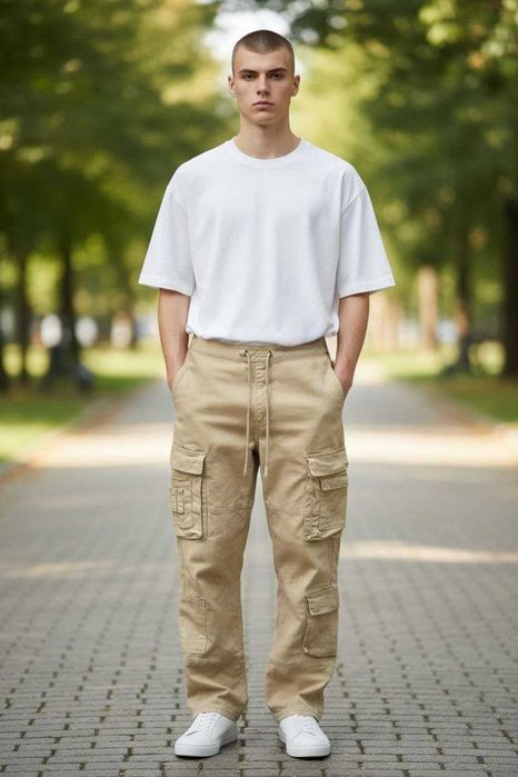 Штаны карго песочного цвета Cropp