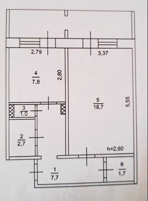 Сдам крупногабаритную 1-комнатную квартиру 44 квадратных метра 4 МКР