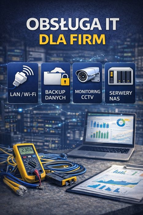 Obsługa IT dla firm | Sieci, WiFi, Monitoring, Backup danych