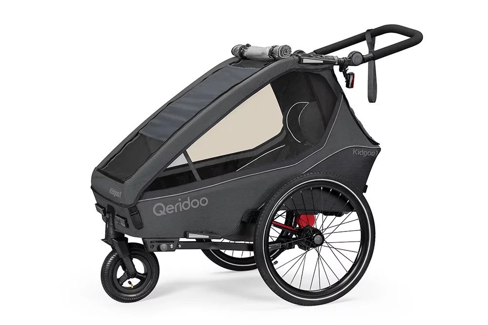przyczepka rowerowa Qeridoo Kidgoo 1 Steel Grey