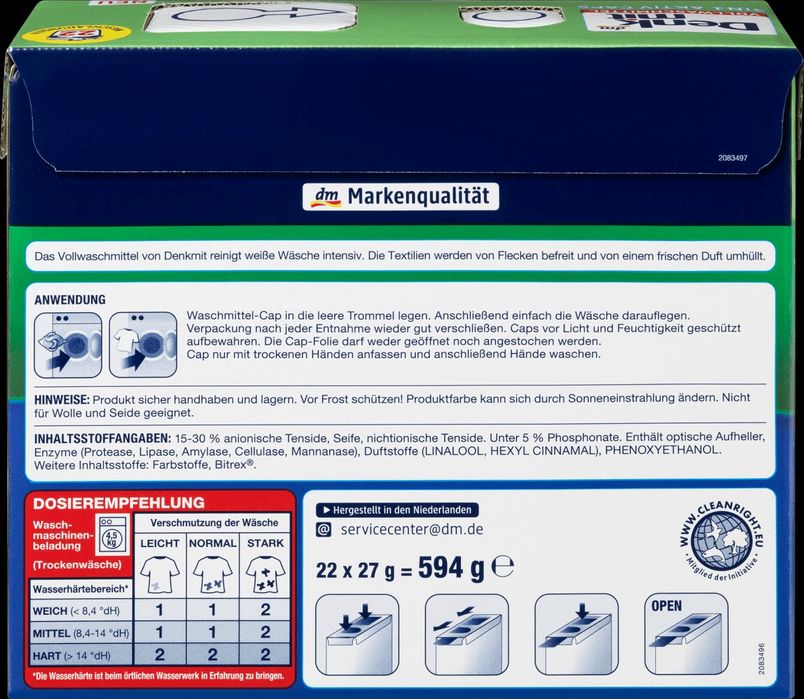 Капсули для прання 3 в 1 Denkmit 22шт