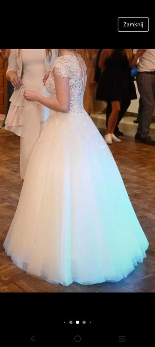 Suknia ślubna, śmietanka, literka A