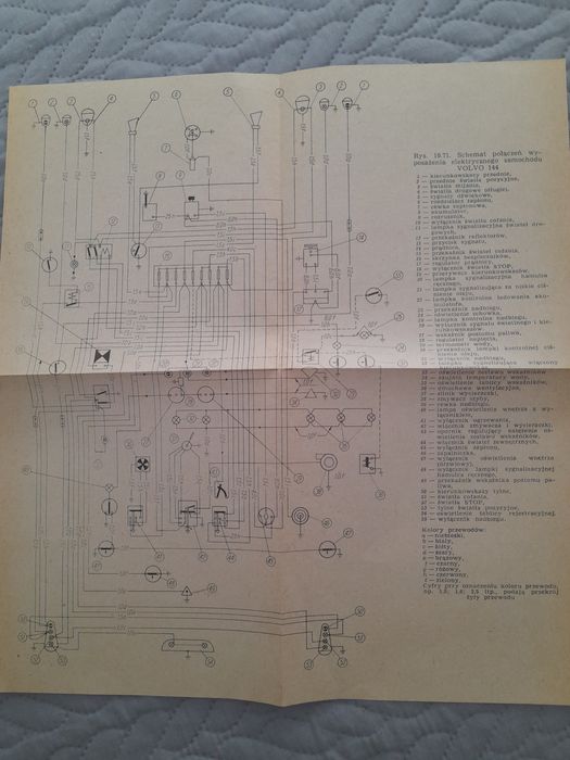 Schemat elektryczny volvo 144 stary oryginalny