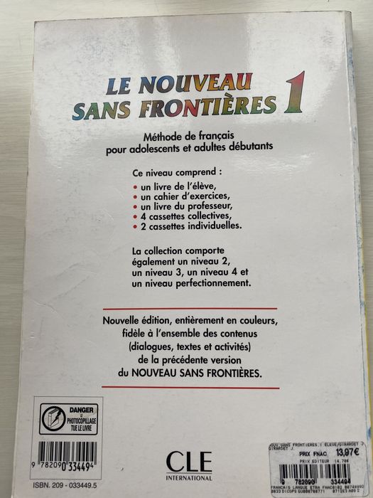 Знижка! Французька Le Nouveau Sans Frontière 1 - Méthode de Francais