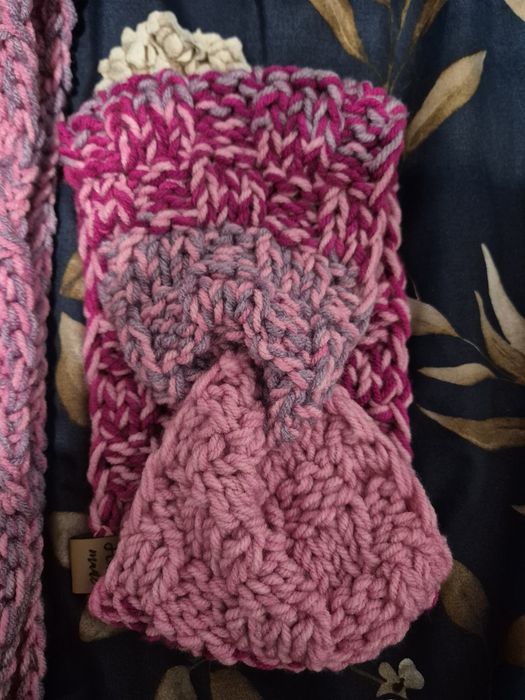 Zestaw komplet opaska komin handmade