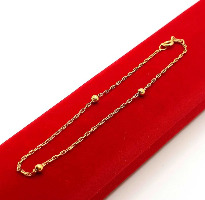 Złota bransoletka z kulkami PR.585 W:1,38gr Dł.22,5cm InterSKLEP