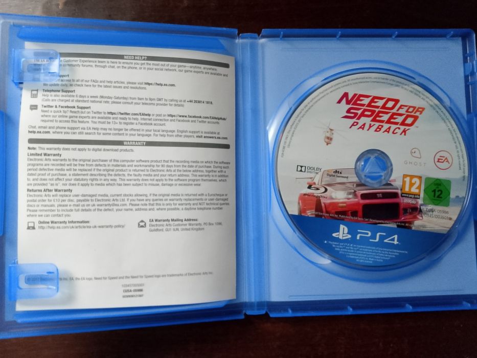 Диск Need for speed payback ps4