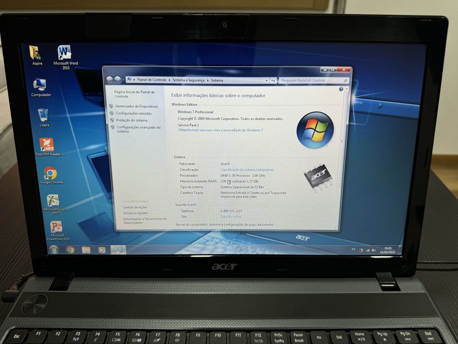 Acer aspire 5250 dual core 2gb hd 500gb bateria ruim