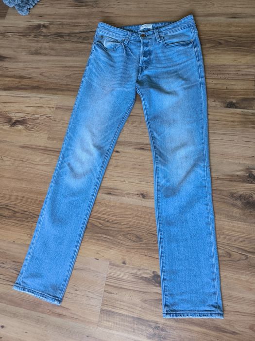 Jack & Jones jeansy męskie 30/34 slim fit niebieskie przecierane