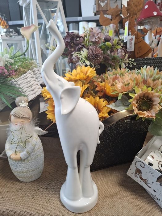 Słoń biały ceramika