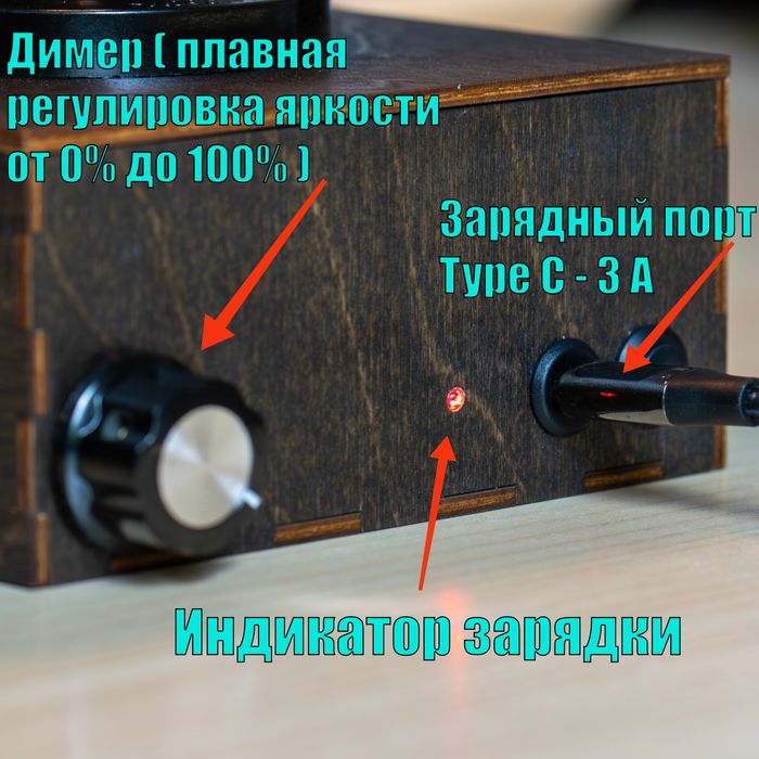 Винтажная лампа на аккумуляторе лофт ретро димер светодиодная фонарь