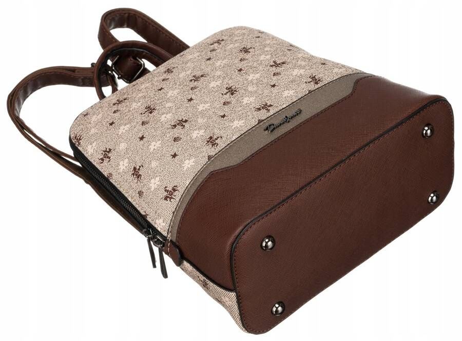 elegancki plecaczek damski ze skóry ekologicznej - david jones