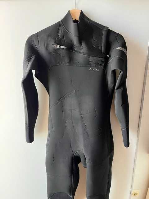 Fato de surf neoprene 4/3 mm Homem - 900 preto Tamanho Novo