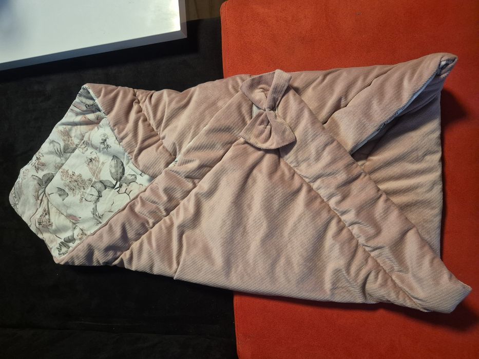 Rożek becik otulacz dwustronny niemowlęcy