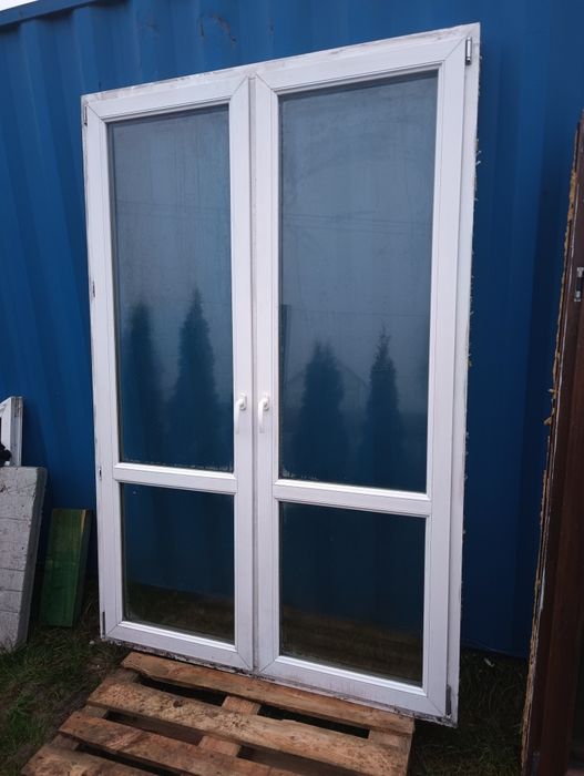 Okno 152x232 tarasowe drzwi balkonowe plastikowe rozwierno uchylne