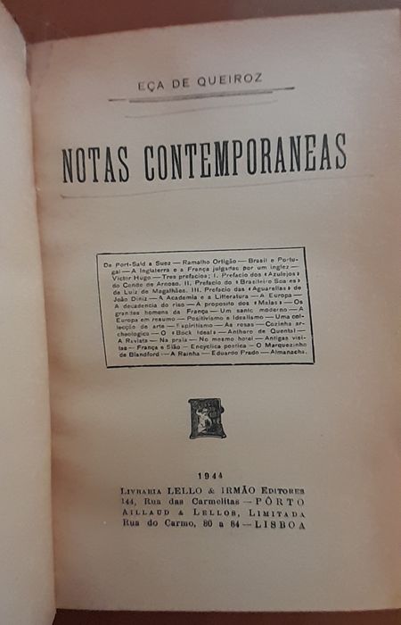 Notas Contemporaneas, Eça de Queiroz
