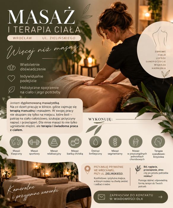 Masaż i terapia ciała – Wrocław, ul. Zielińskiego