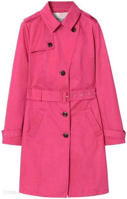 Nowy trencz płaszcz fuksja klasyczny Tatuum Megana 100% bawełna 34 XS