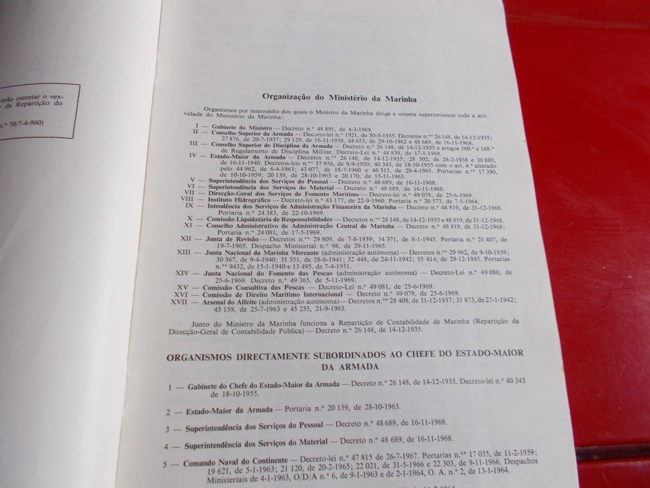 Lista da Armada .1969 .Ministério Marinha.