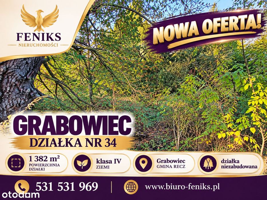 Działka 1382m2  w strefie zabudowy mieszkaniowej