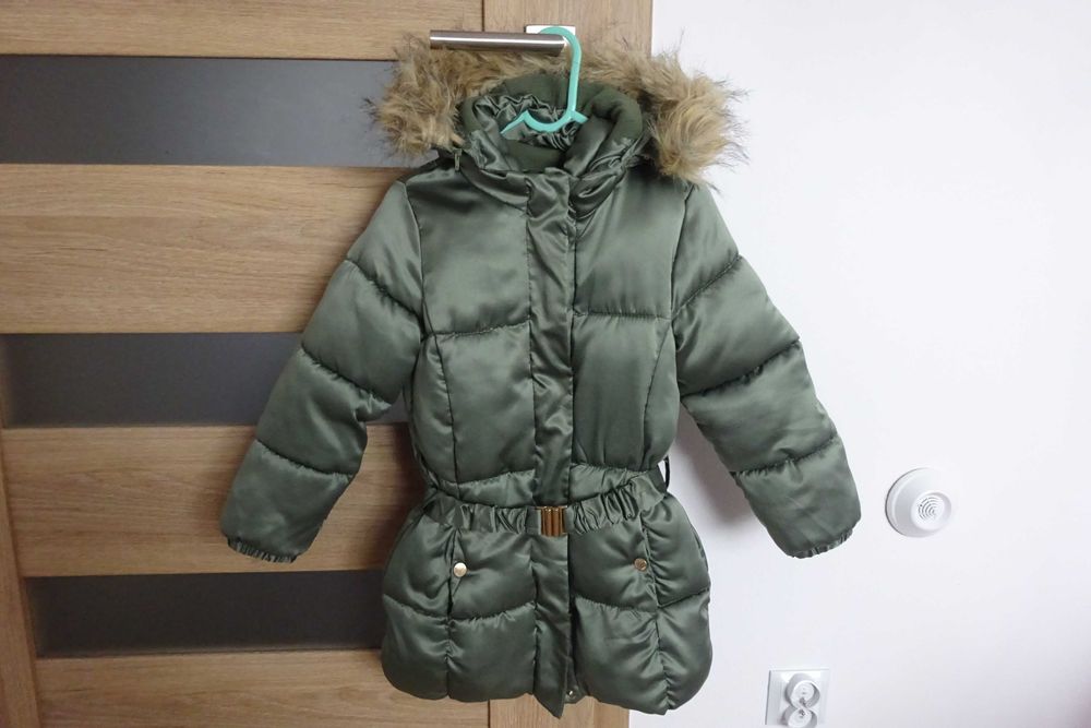 Kurtka/płaszczyk zimowy dziewczęcy oliwkowy r. 116/122 - Smyk