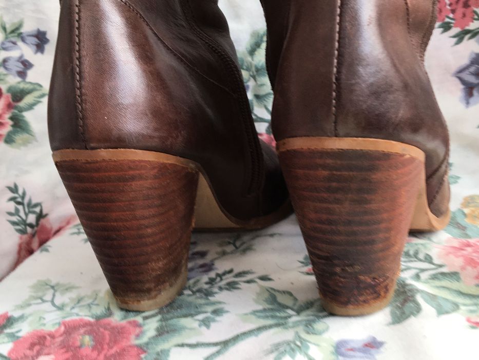 Kozaki vintage, 37, skóra naturalna