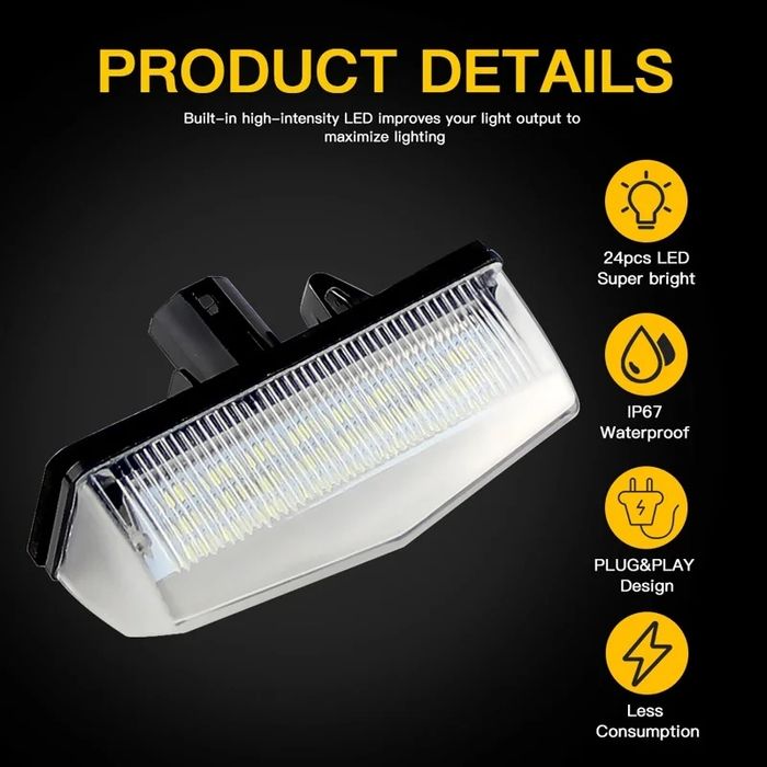 Набори (2Плафони) led підсвічування номера для Toyota LEXUS Mitsubishi