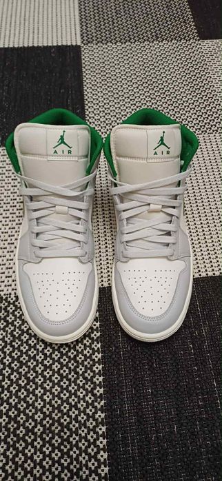 Nike Air Jordan 1 Mid Summit White/Pine Green-Pure Platinum