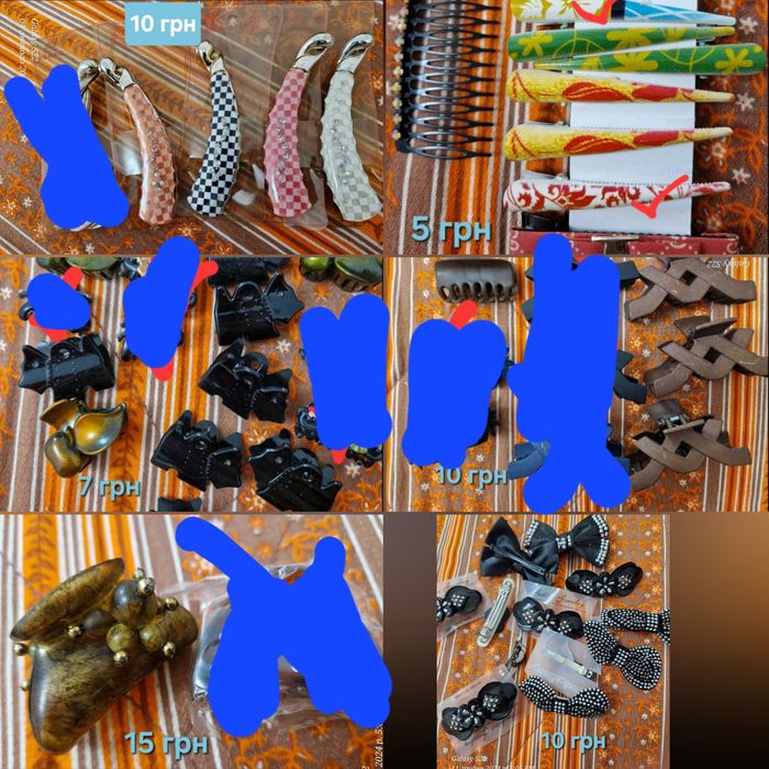 Заколки хлопушки крабіки
