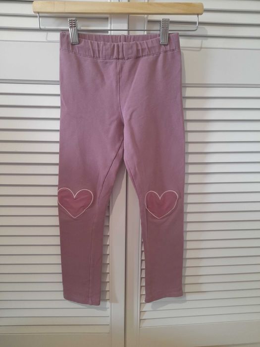 H&M serca serduszka getry legginsy fioletowe 134