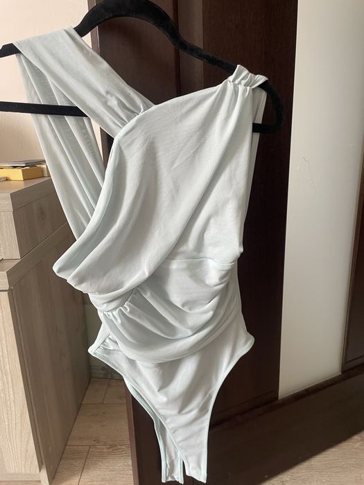 Боді Zara S колір голубий з сірим відтінком .