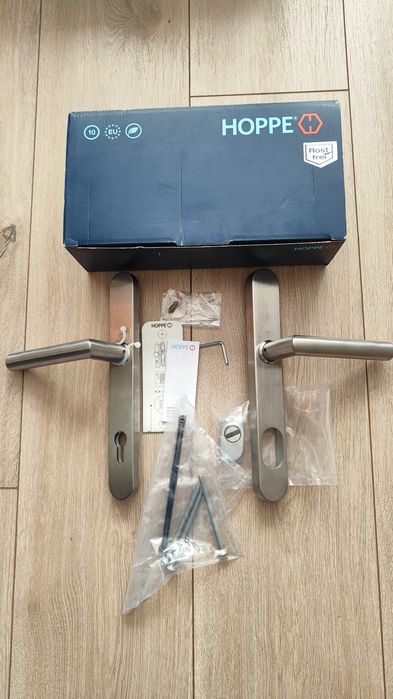 Klamka drzwiowa do drzwi Hoppe Amsterdam Inox RC 92mm